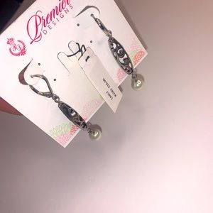 Premier Jewelry, Dark Silver tone, Faux pearl